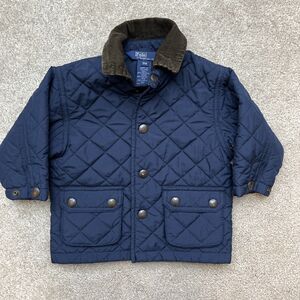 Polo Ralph Lauren Quilted Barn Jacket Infant 9M Navy Corduroy Collar Western